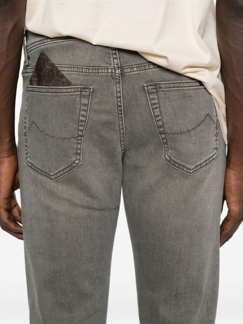 Jacob Cohen Tailored Gray Trousers With Classic Five-Pocket Design