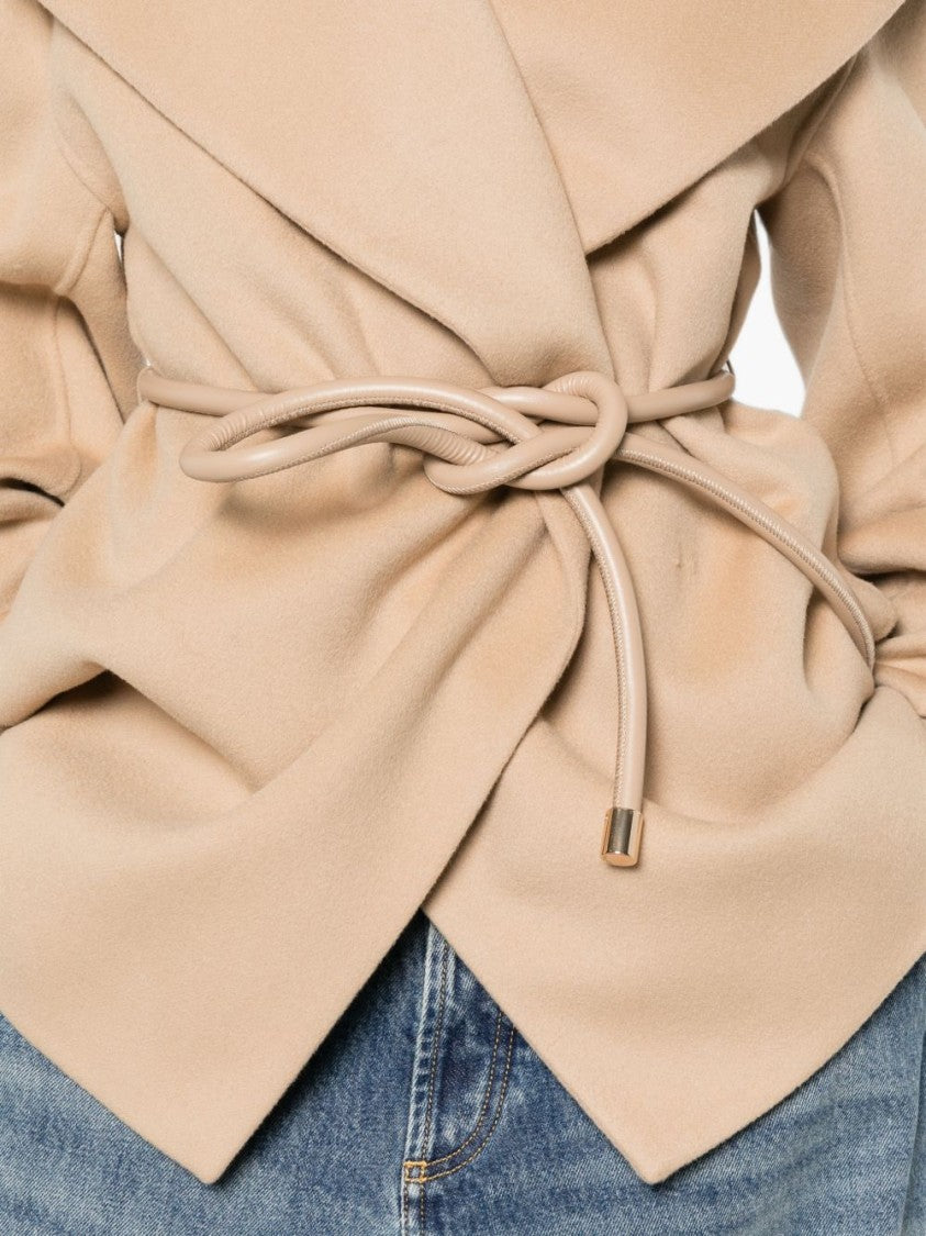 Sportmax Black Wrap-Around Oversized Collar Jacket