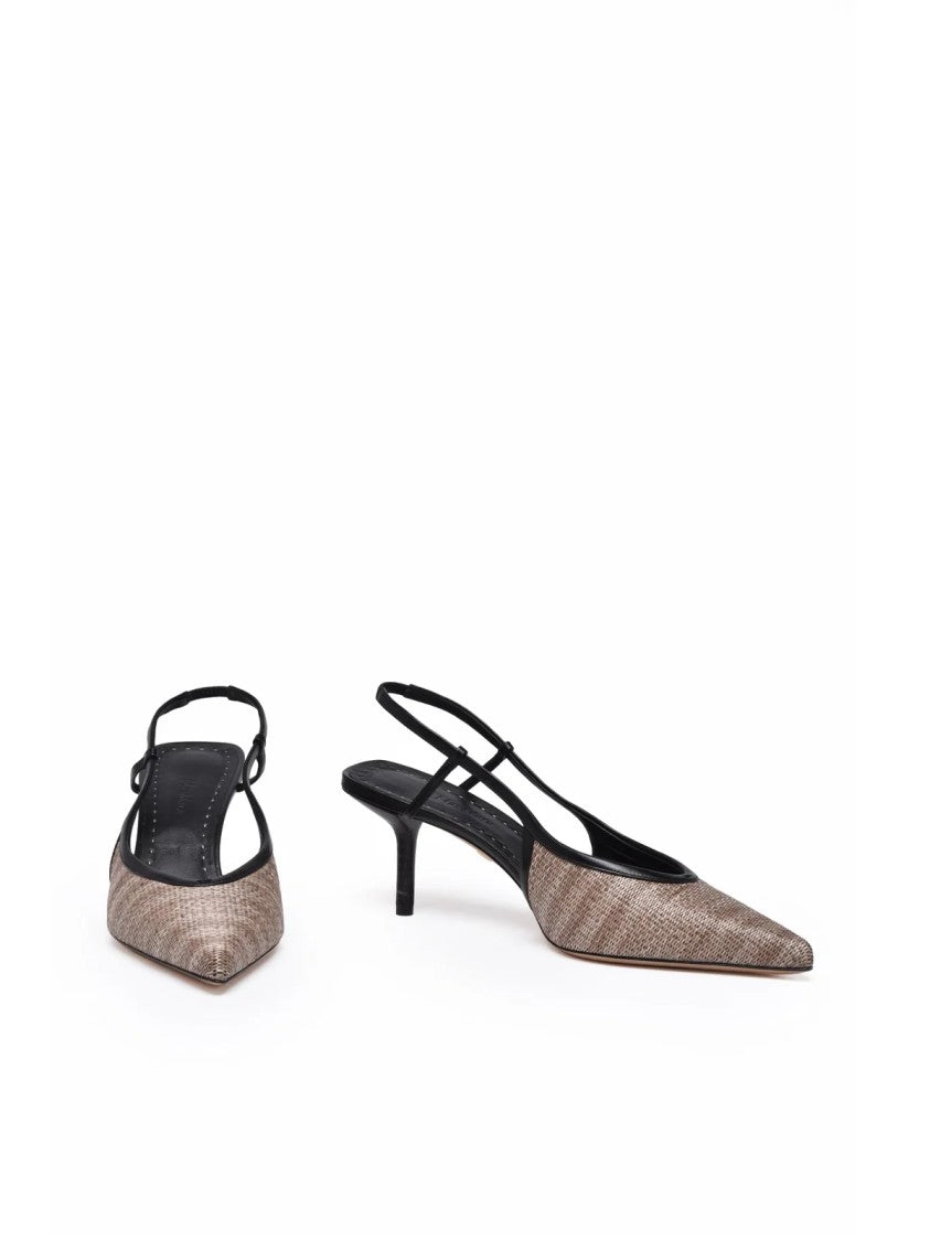 Max Mara Beige Raffia Chanel Pumps