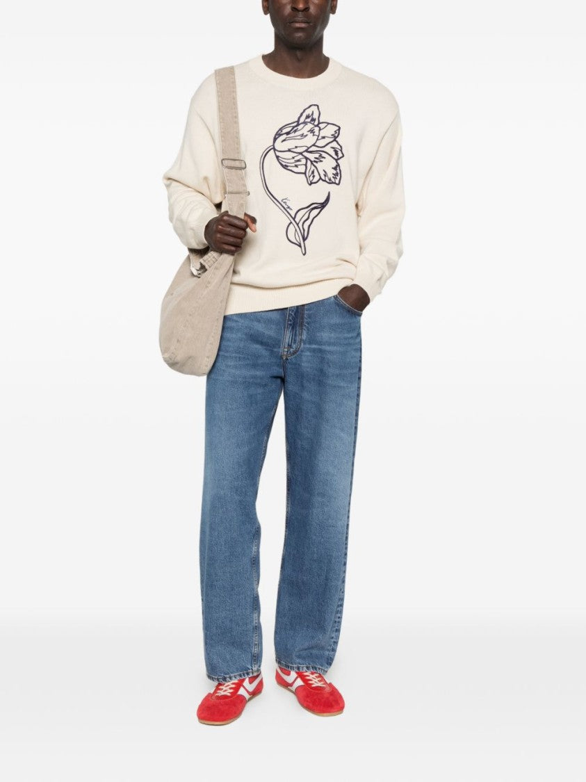 Kenzo V-Neck Long Sleeve Knit Sweater