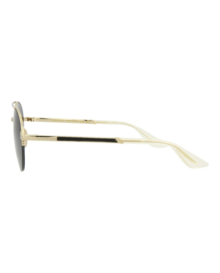 Gucci Round-Frame Metal Sunglasses