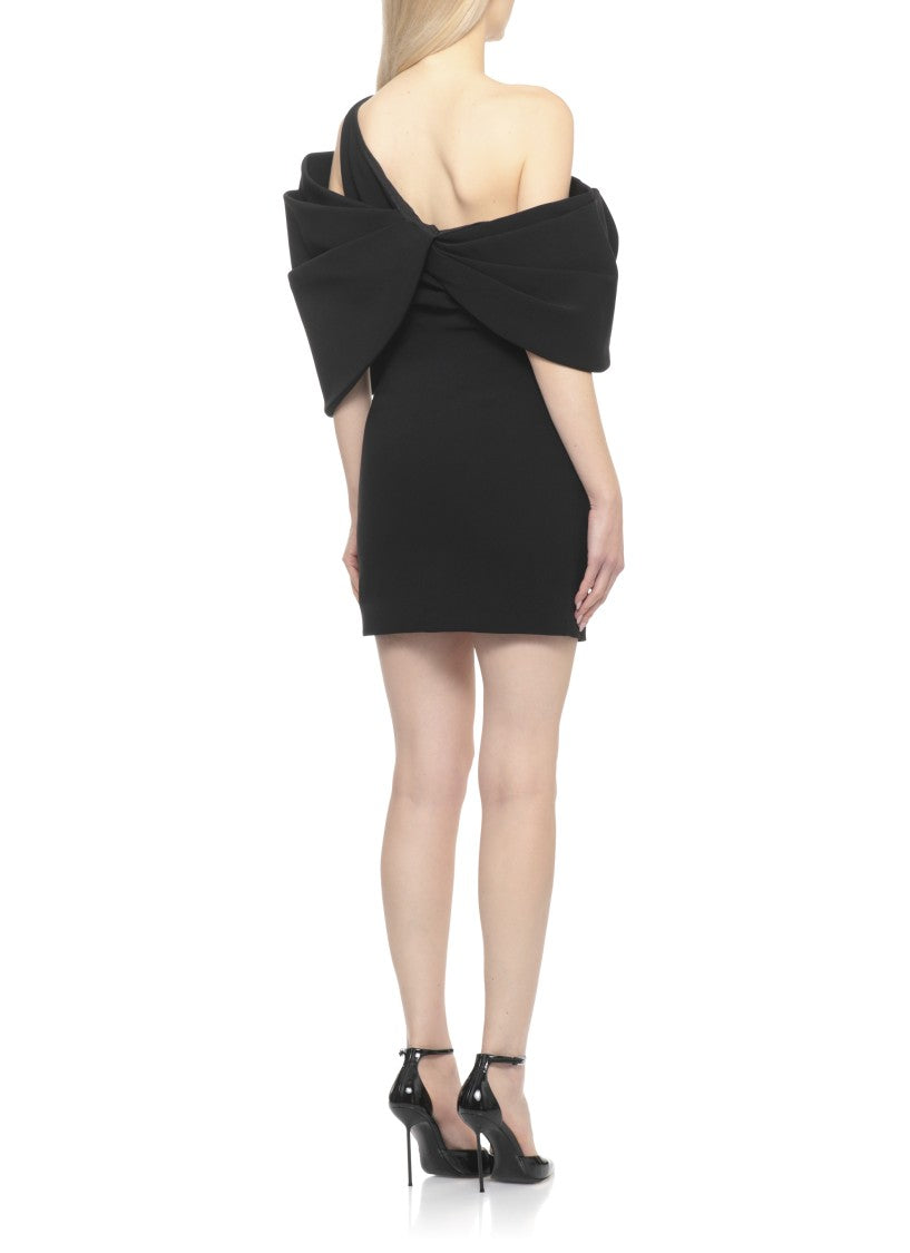Solace London One-Shoulder Mini Dress With Dramatic Volant Details