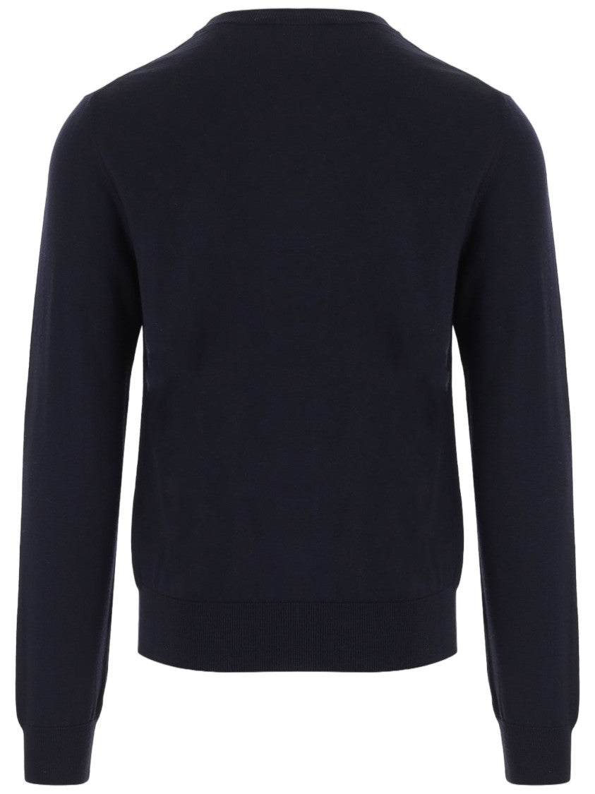 Dolce & Gabbana Navy Logo Virgin Wool Sweater