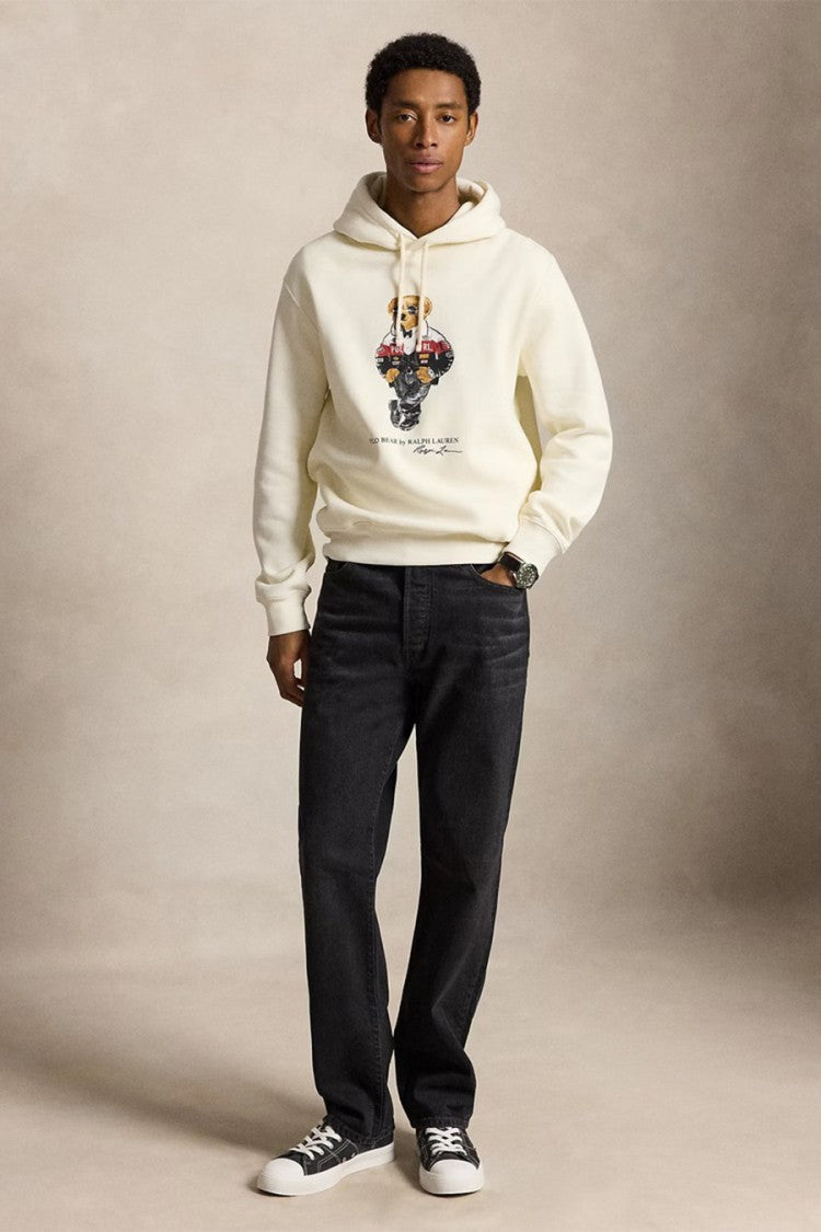 Polo Ralph Lauren Cream Bear-Graphic Pullover Hoodie
