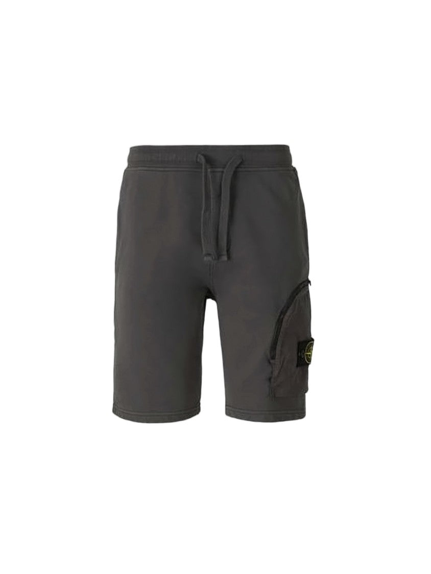 Stone Island Comfort-Fit Dark Grey Cotton Shorts