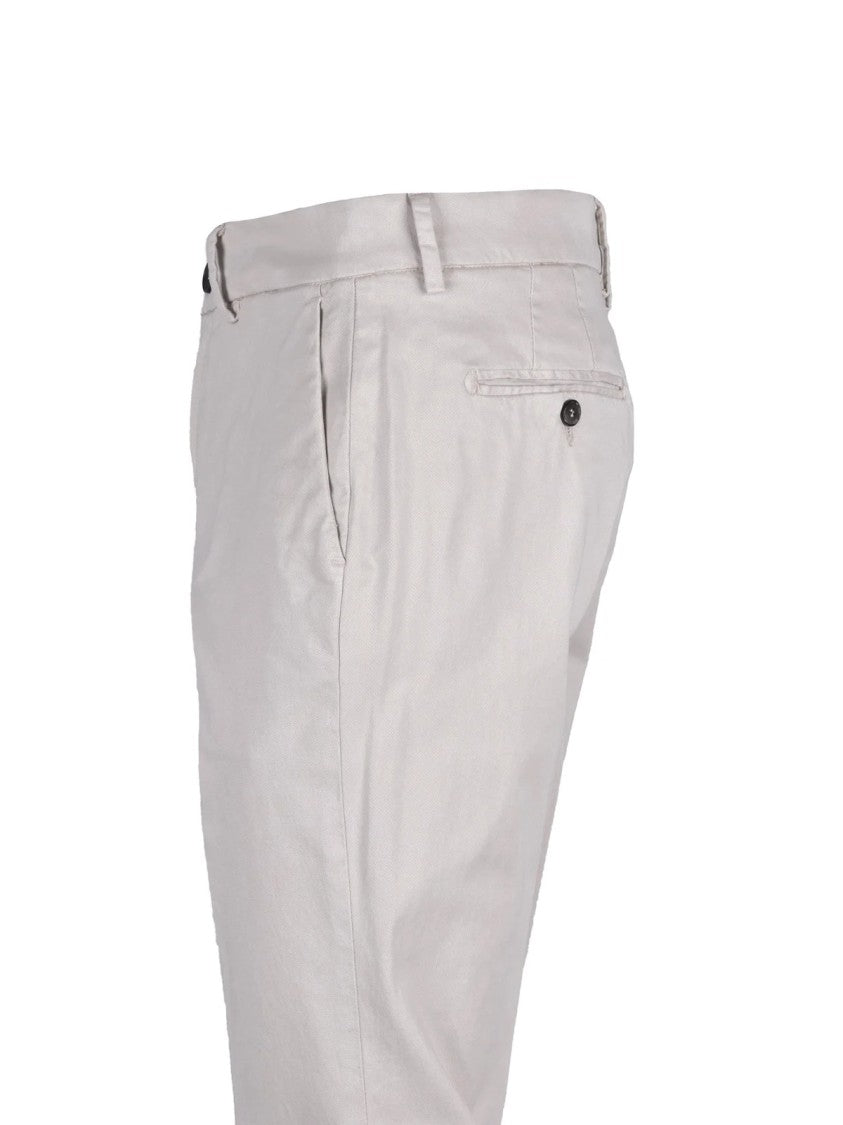 Cruna Beige Stretch Cotton-Blend Tailored Formal Pants