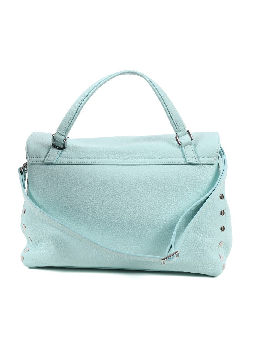 Zanellato Srl Blue Celentano Daily Pebbled Leather Handbag