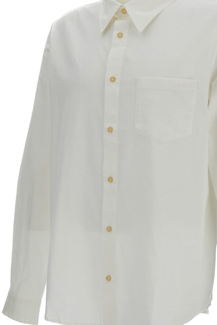 A.P.C. Cotton-Linen Blend Shirt With Pointed Collar