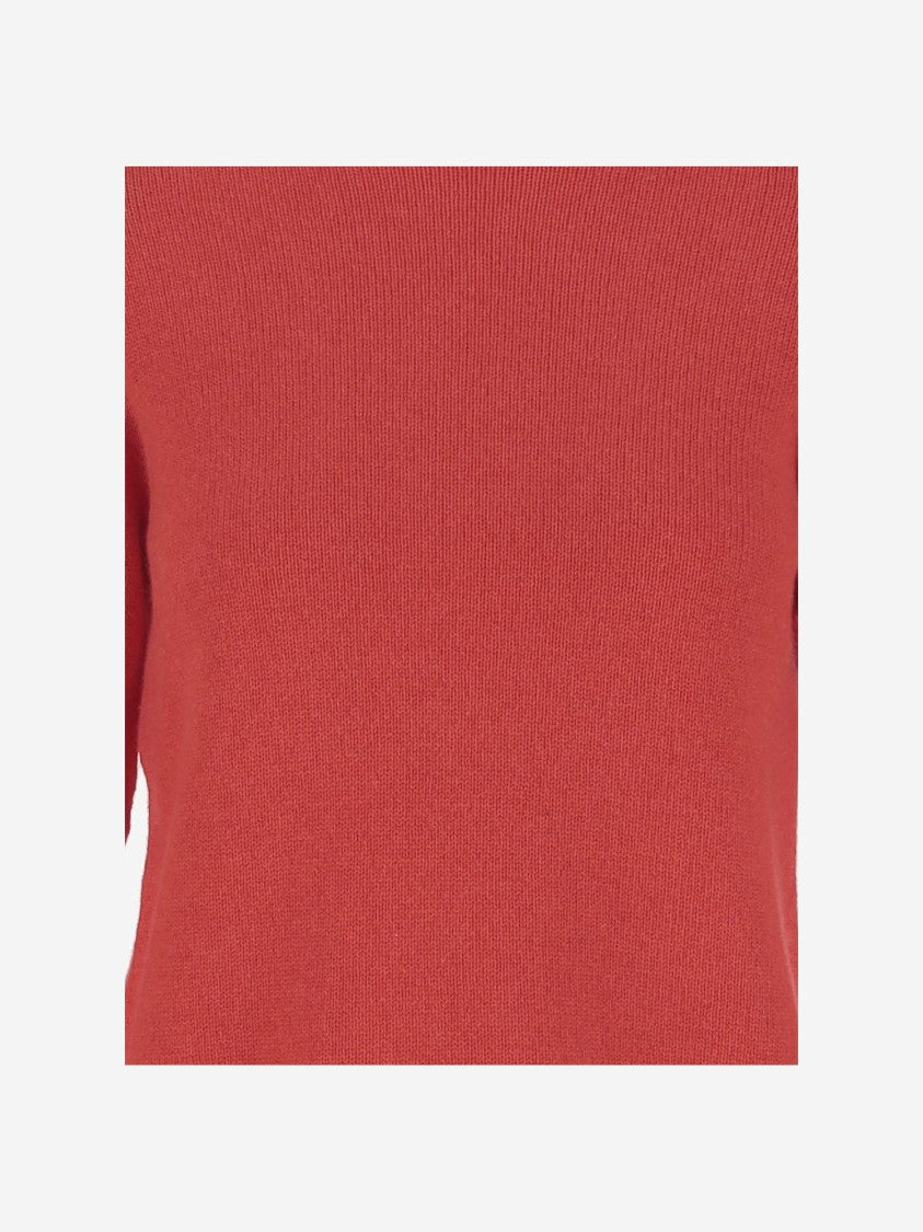 Bruno Manetti Red Cashmere Pullover With Crew Neck And Long Sleeves