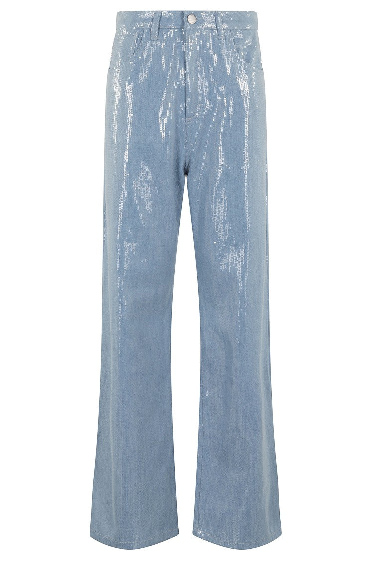 Federica Tosi Sequined Denim Trousers