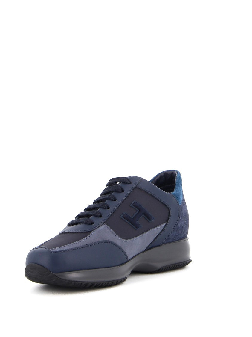 Hogan Panel Design Blue Leather Hogan Sneakers