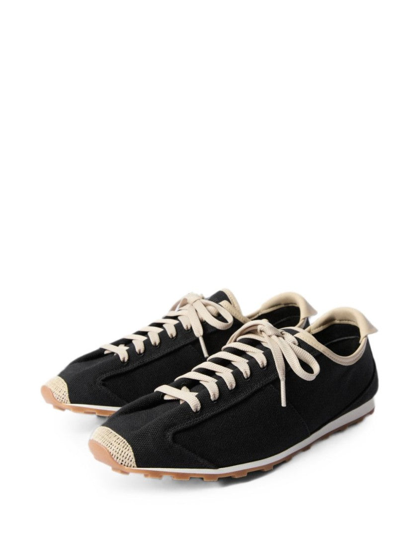 Jacquemus Black Silk-Blend Sneakers