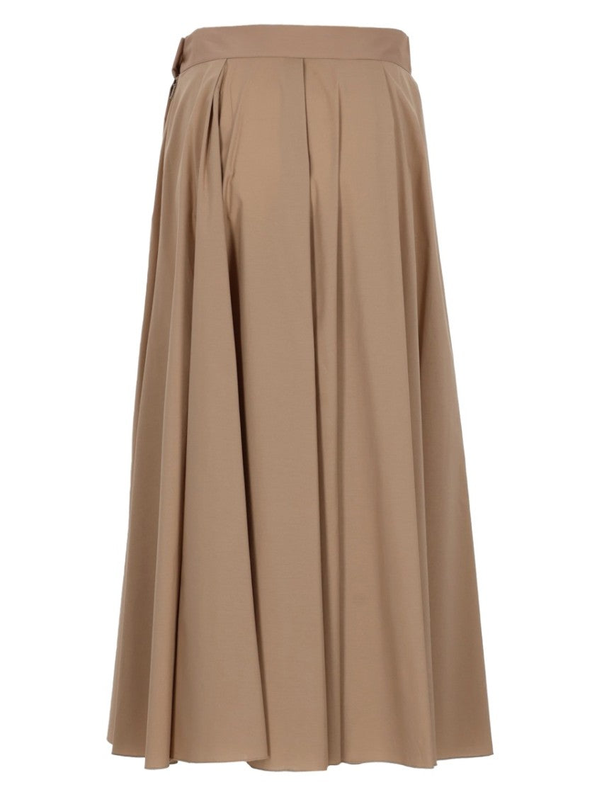Fay Midi-Length Skirt With High Waist And Soft Pleats