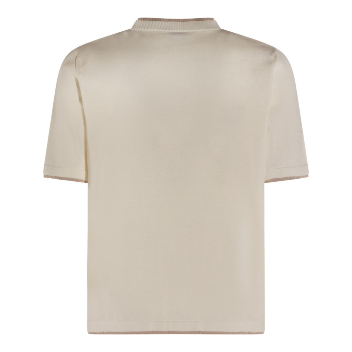 Eleventy Minimalist Short-Sleeve Shirt With Ribbed Neckline And Cuffs