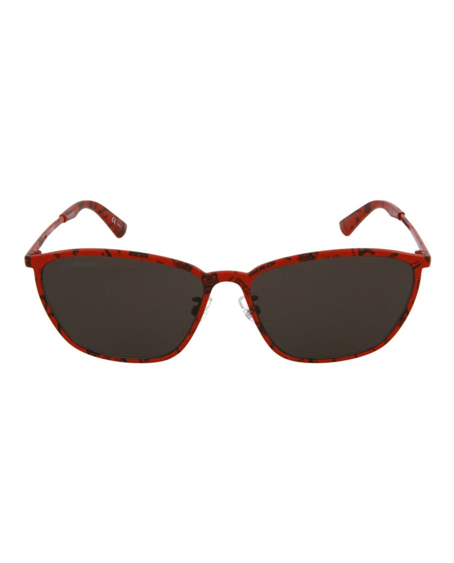 Balenciaga Square-Frame Metal Sunglasses