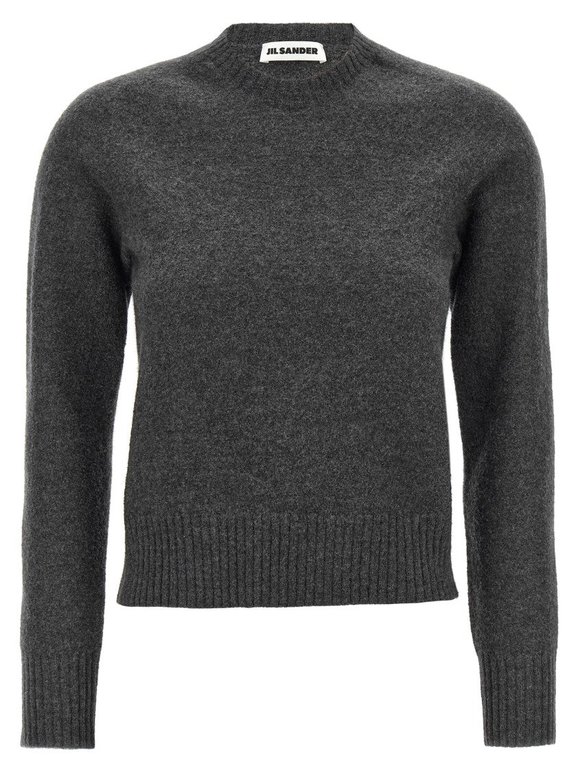 Jil Sander Lightweight Boiled Wool Sweater With Crew Neck