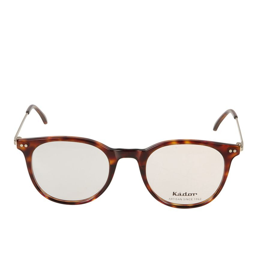 Kador Harry Round Tortoiseshell Frame Eyeglasses With Metallic Temples