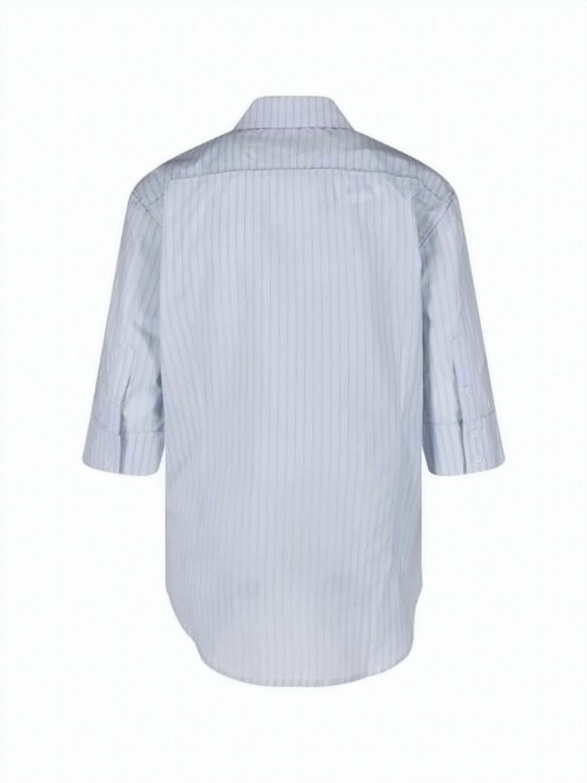 Paloma Wool Relaxed Fit Blue Pinstripe Shirt With Classic Collar