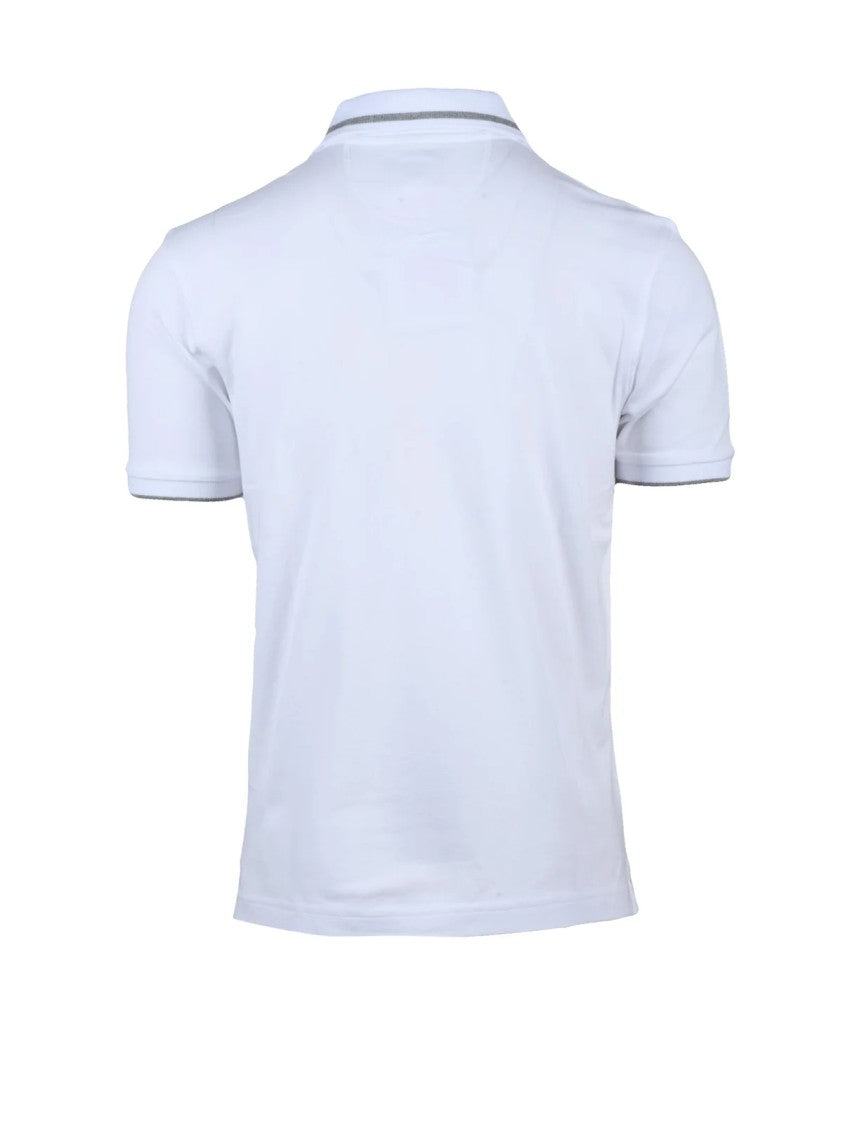 La Martina White Cotton Elastane Polo