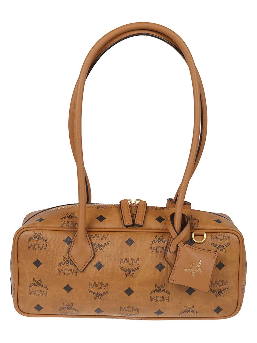 Mcm Rectangular Handbag With All-Over Logo Print