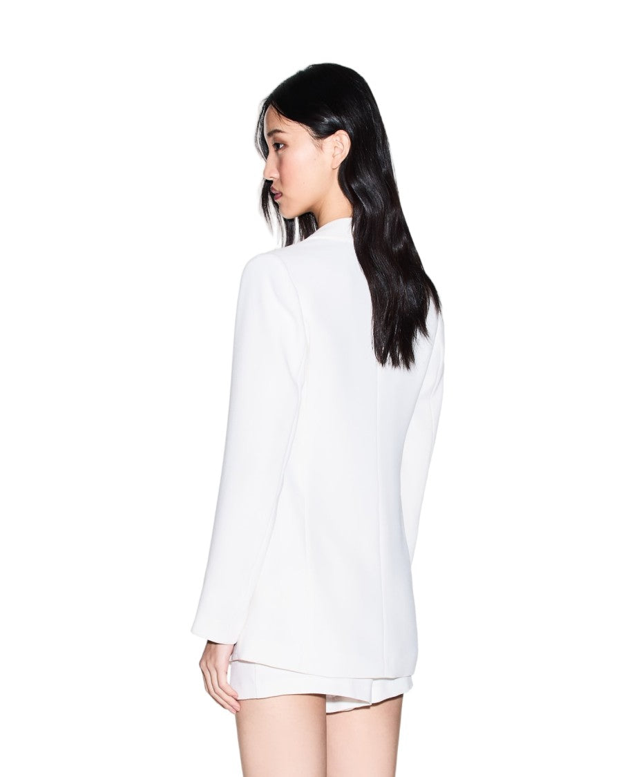 Armani Exchange White Tailored Collar Distinctive Details Contemporary Jacket