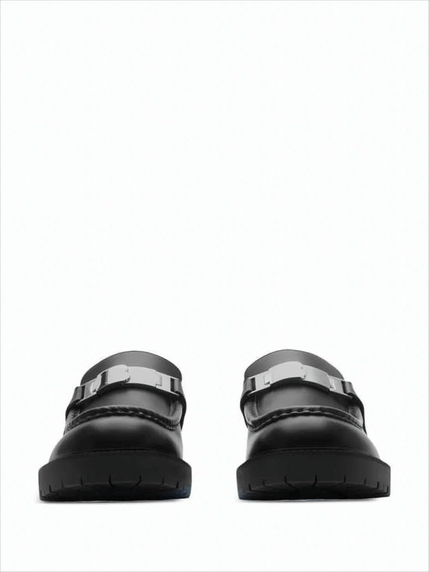 Burberry Black Cowhide Leather Loafers