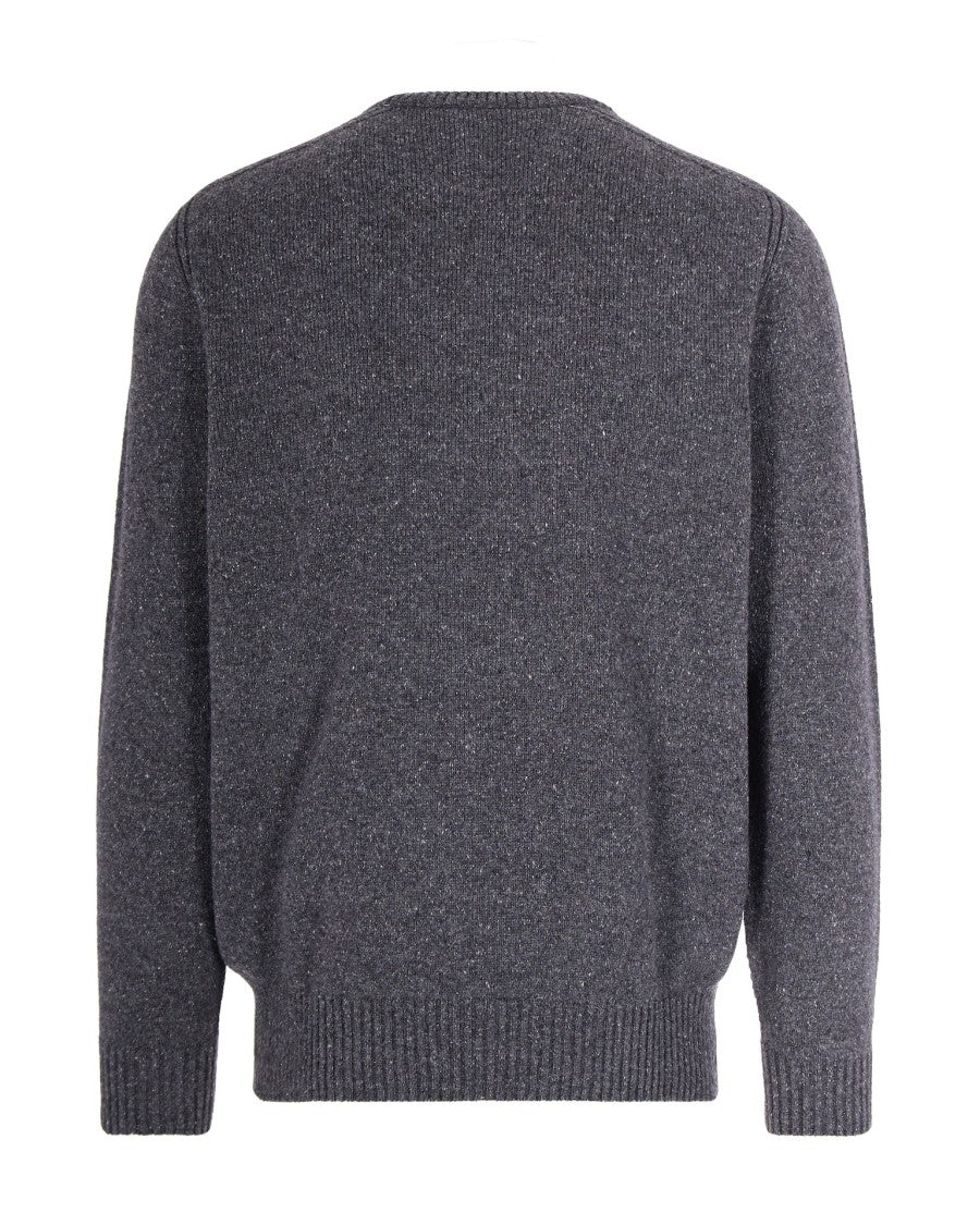 Lacoste Textured Grey Crew Neck Sweater