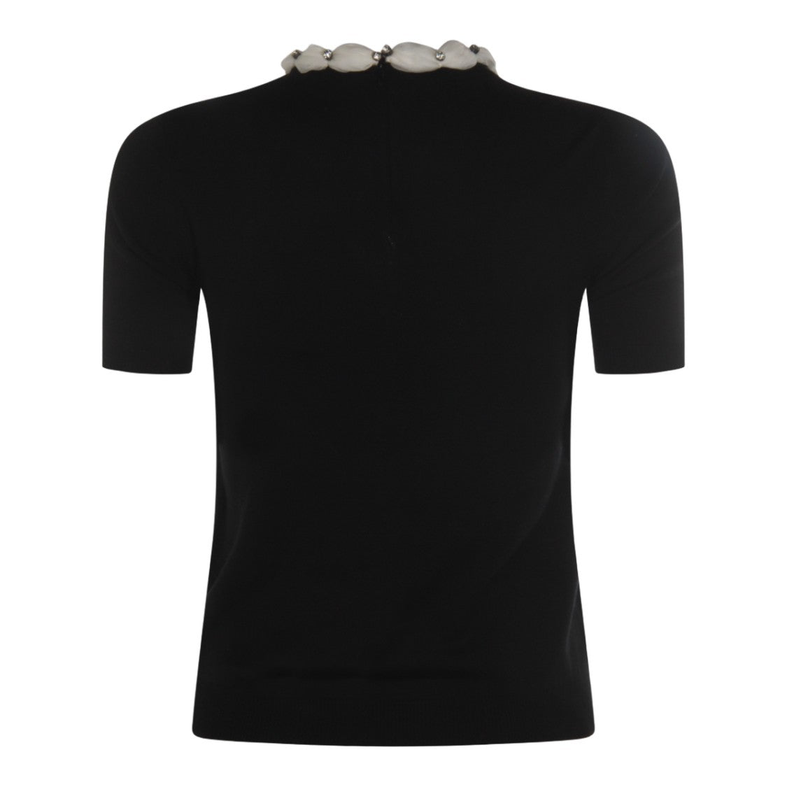 Valentino Short-Sleeve Black Sweater With High Neckline