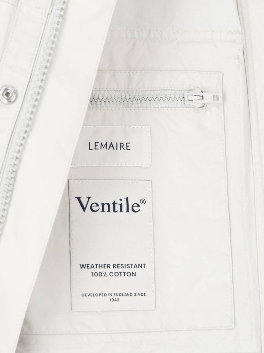 Lemaire Gray Short Ventile Cotton Parka Jacket