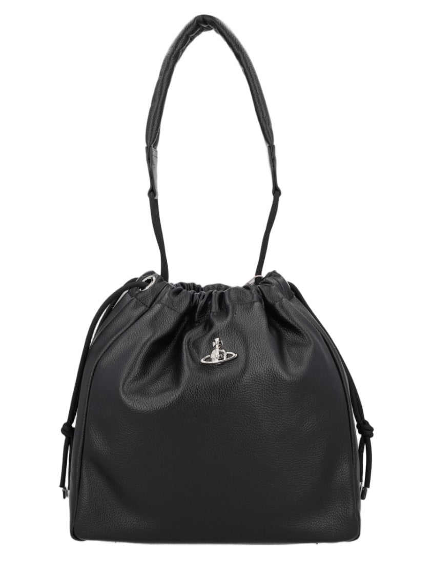 Vivienne Westwood Soft Textured Bucket Bag With Drawstring Closure