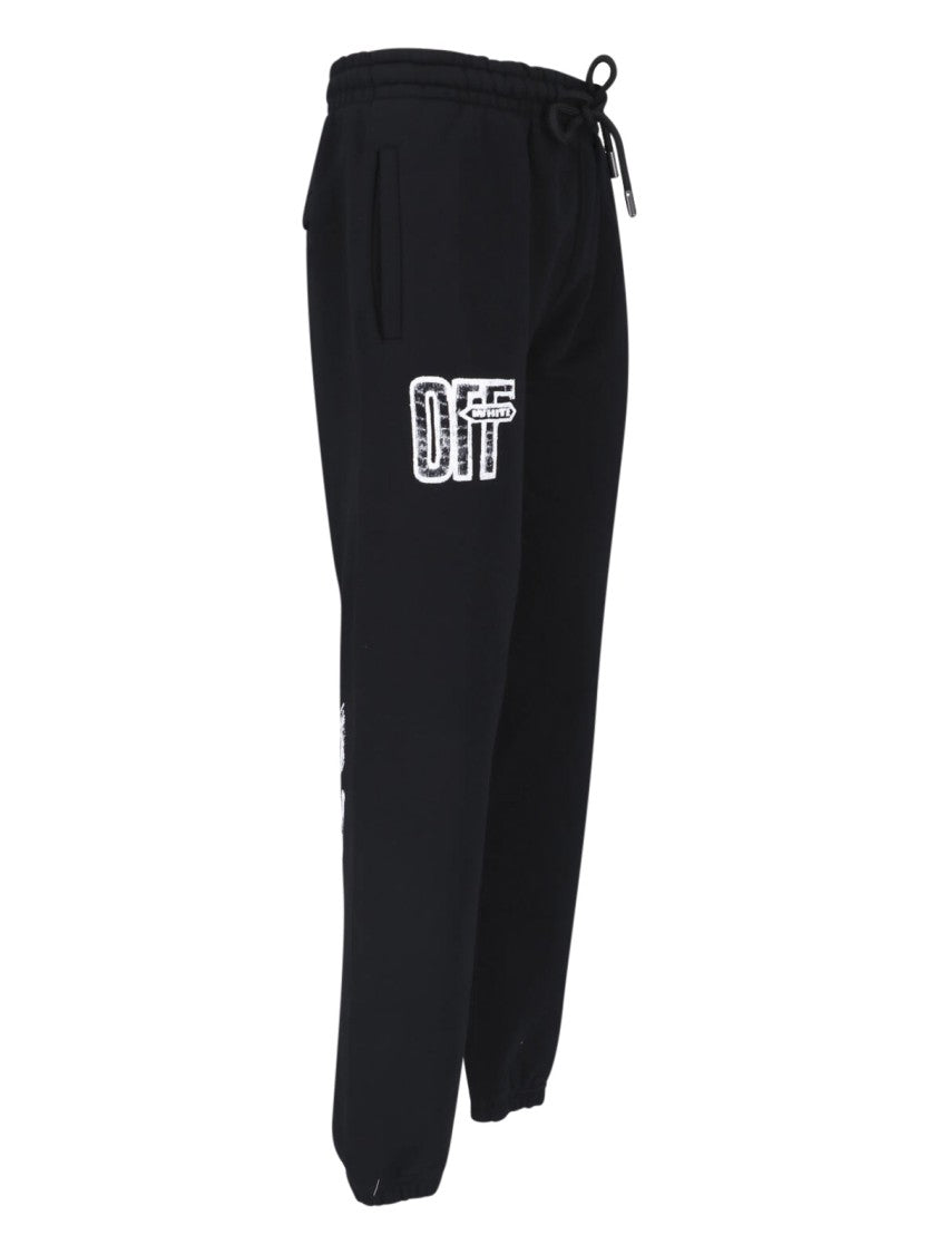 Off-White Black Printed Logo Cotton Sweatpants