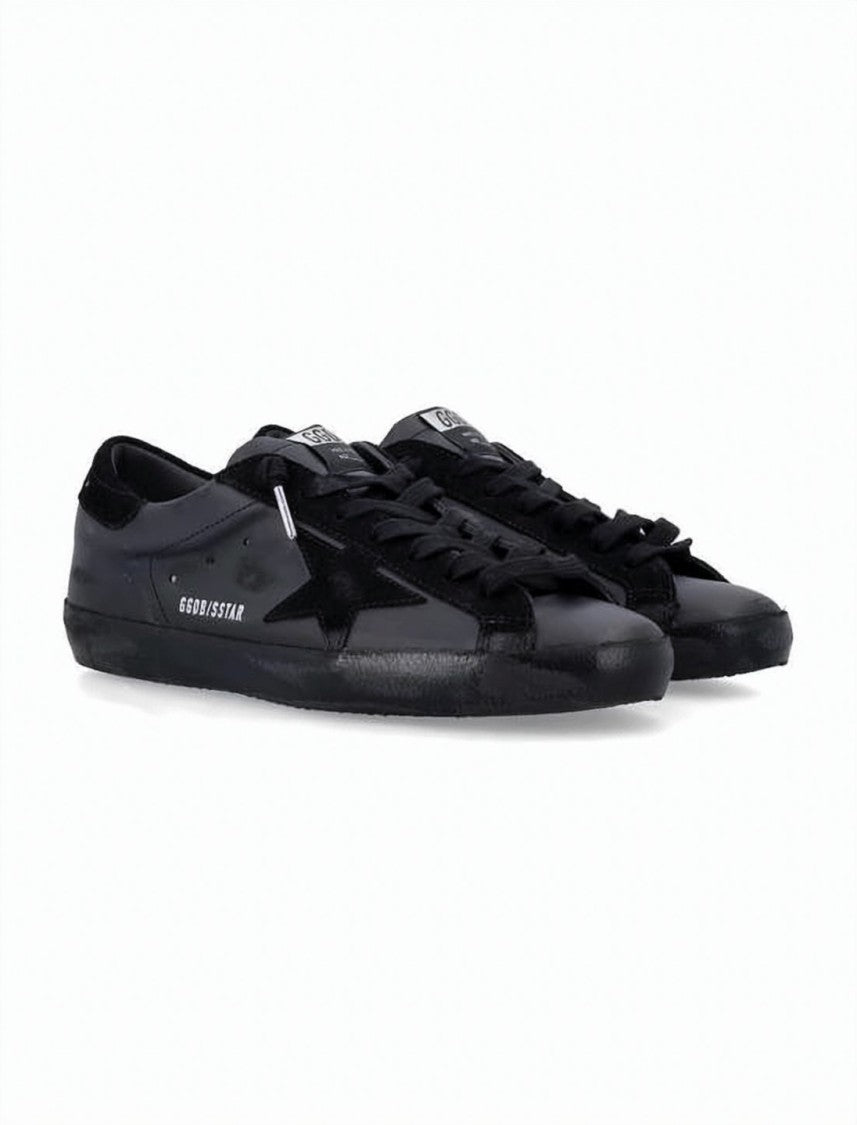 Golden Goose Low-Top Black Leather Sneakers With Subtle Star Detail