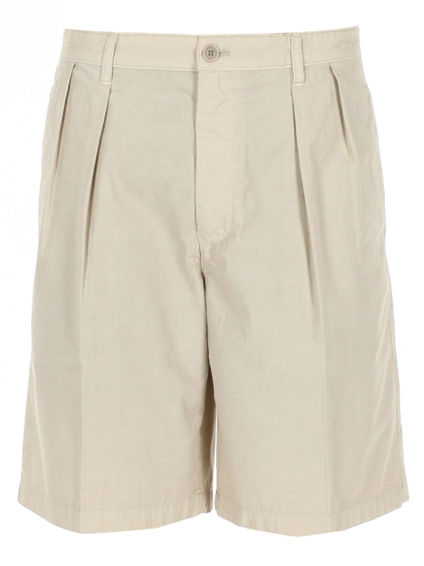 Aspesi Classic Tailored Cotton Front Pleats Shorts