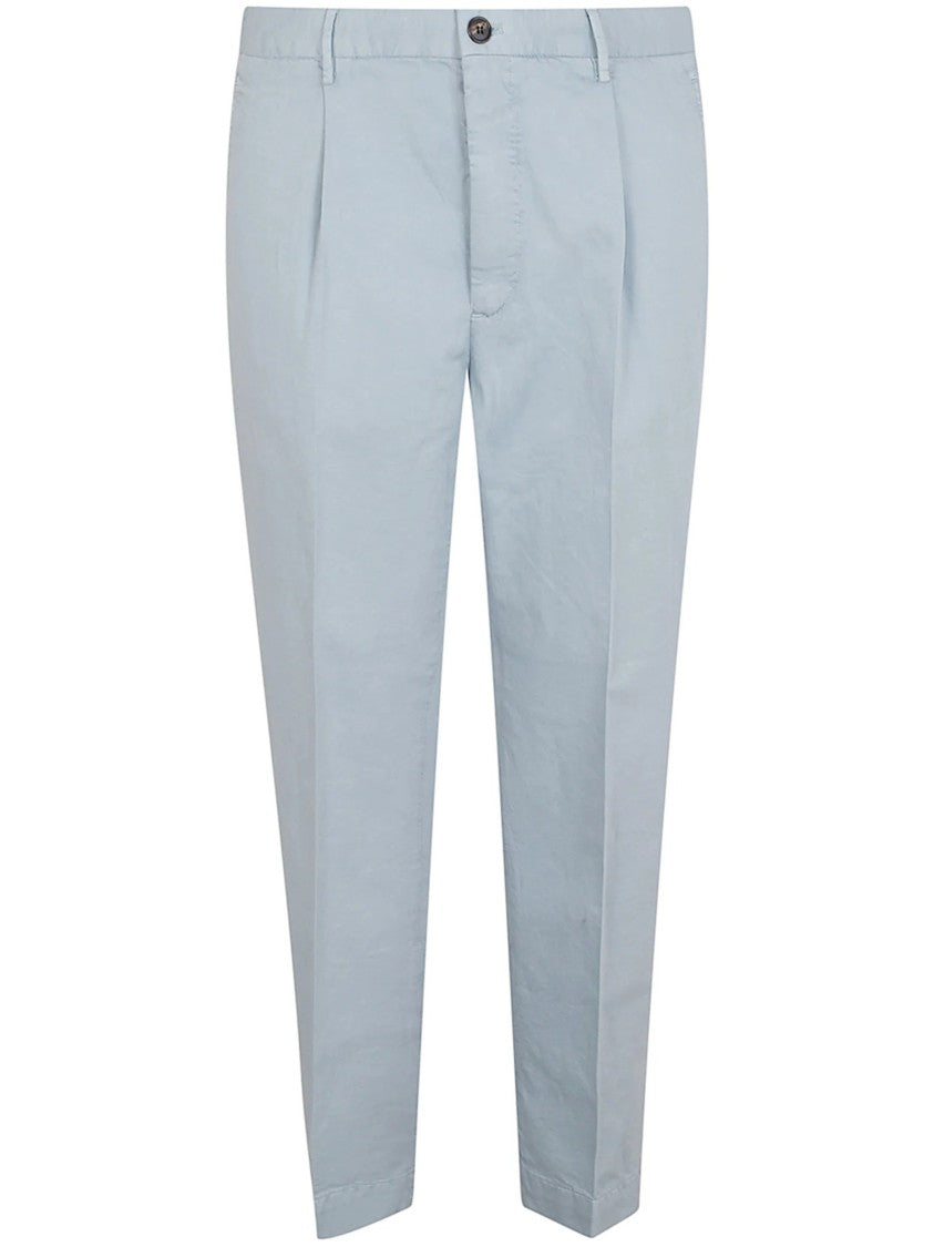 Incotex Blue Tailored Flat Front Trousers