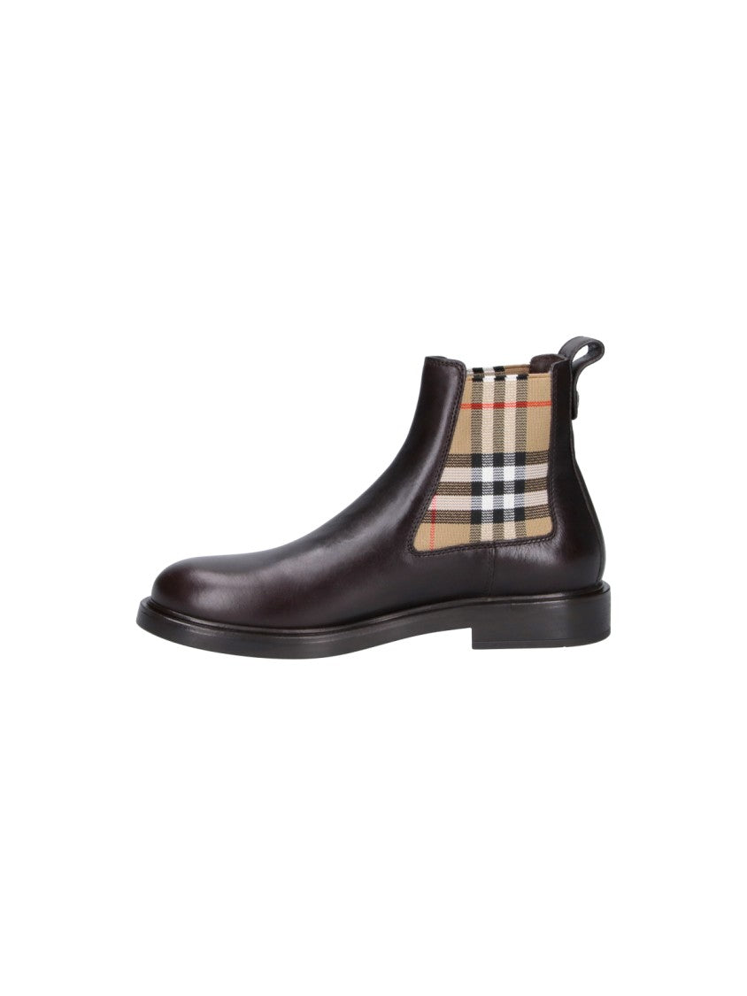 Burberry Brown Calf Leather Pembroke Boots