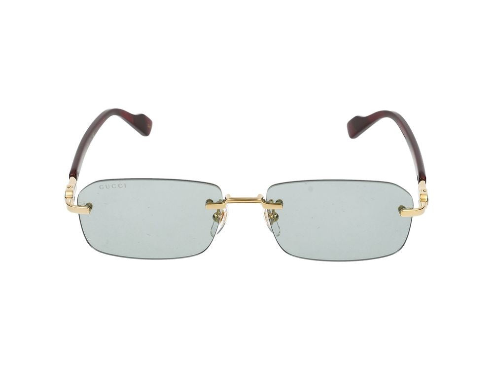 Gucci Gold Gg1221s Metal Rimless Rectangular Sunglasses