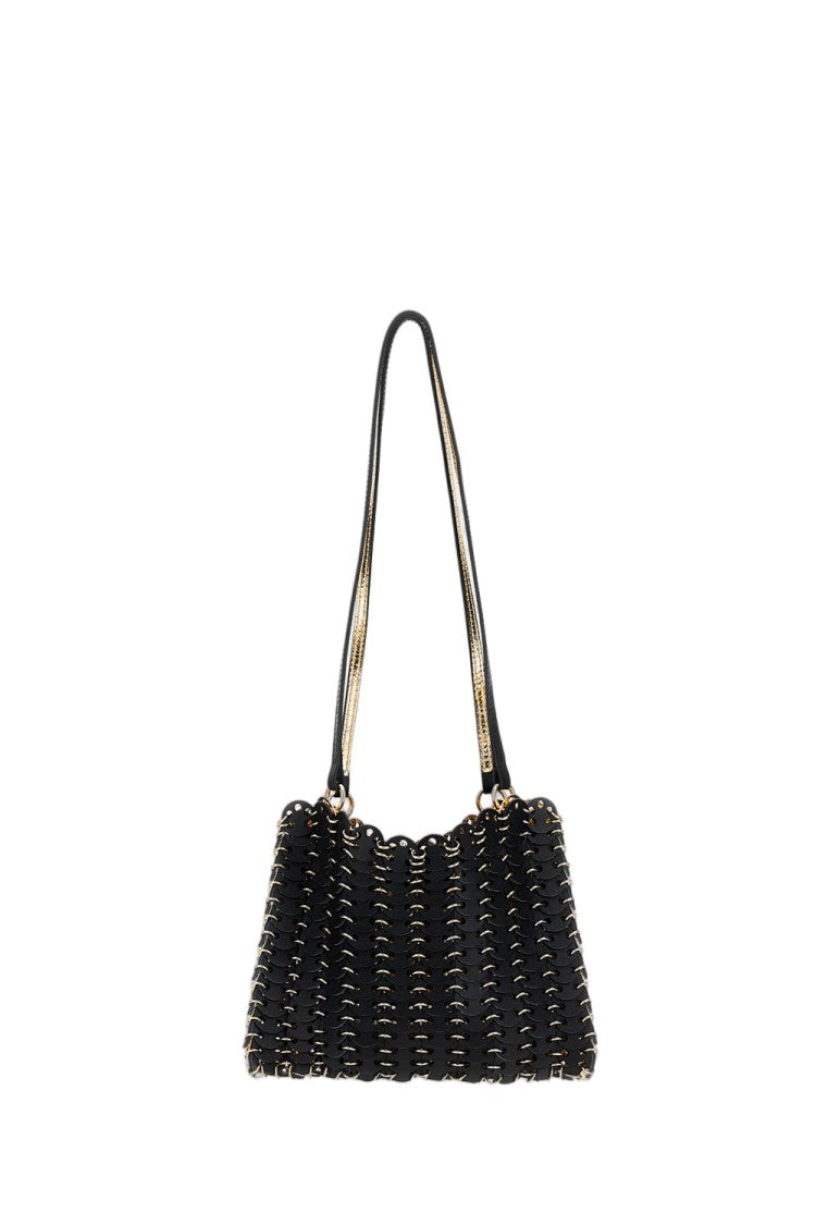 Rabanne Sequined Shoulder Bag With Structured Shape And Leather Handles