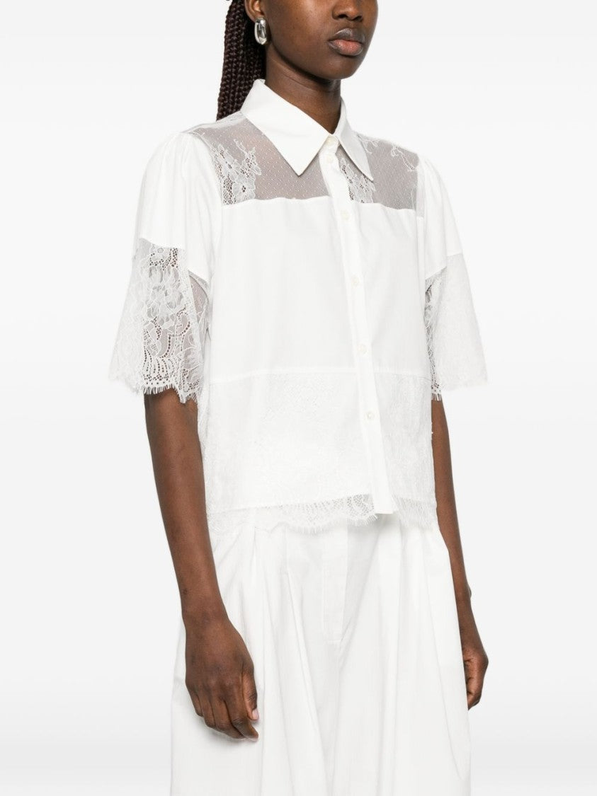 Blugirl Short-Sleeved Blugirl Shirt With Lace Detailing