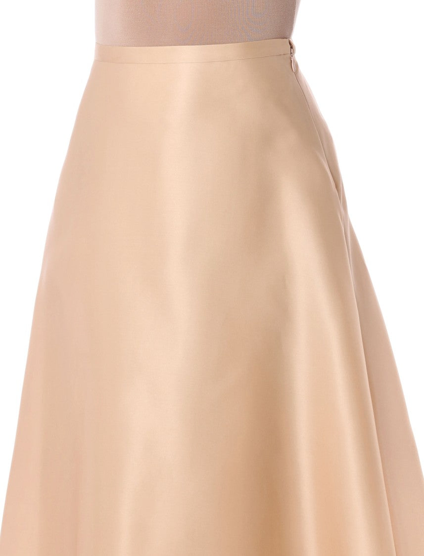 Alberta Ferretti High Waisted Silk Organza Skirt
