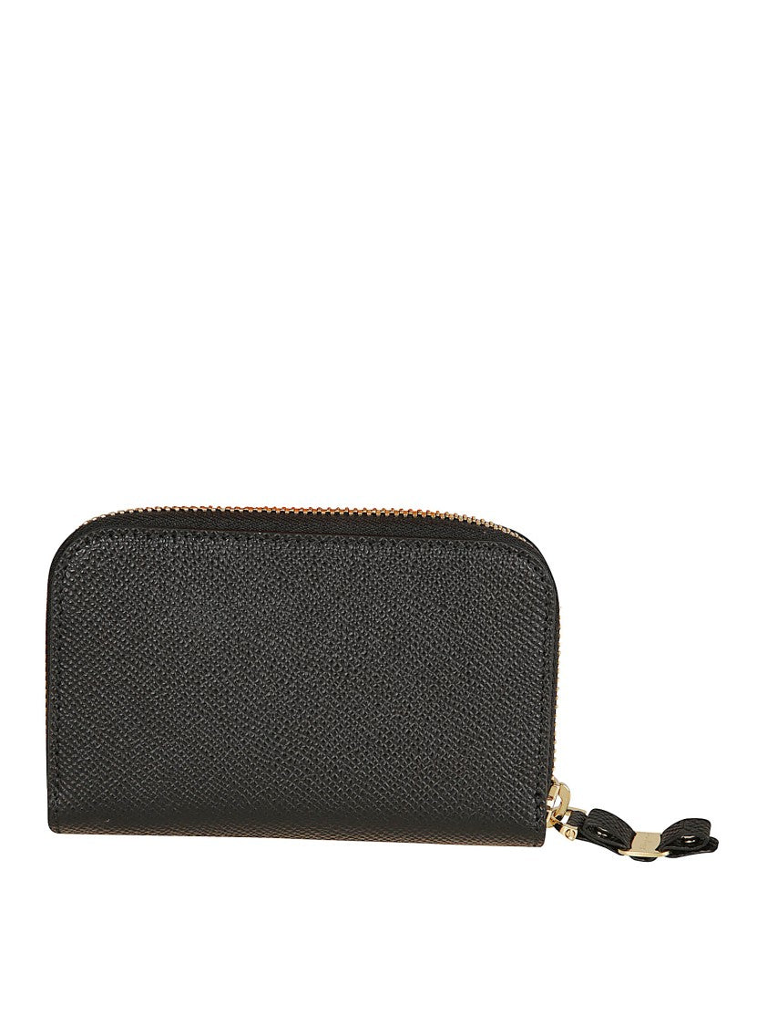 Ferragamo Textured Calfskin Card Holder With Signature Vara Bow