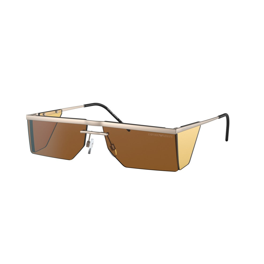 Emporio Armani 2123 Sole Geometric Metal Sunglasses With Gradient Lenses