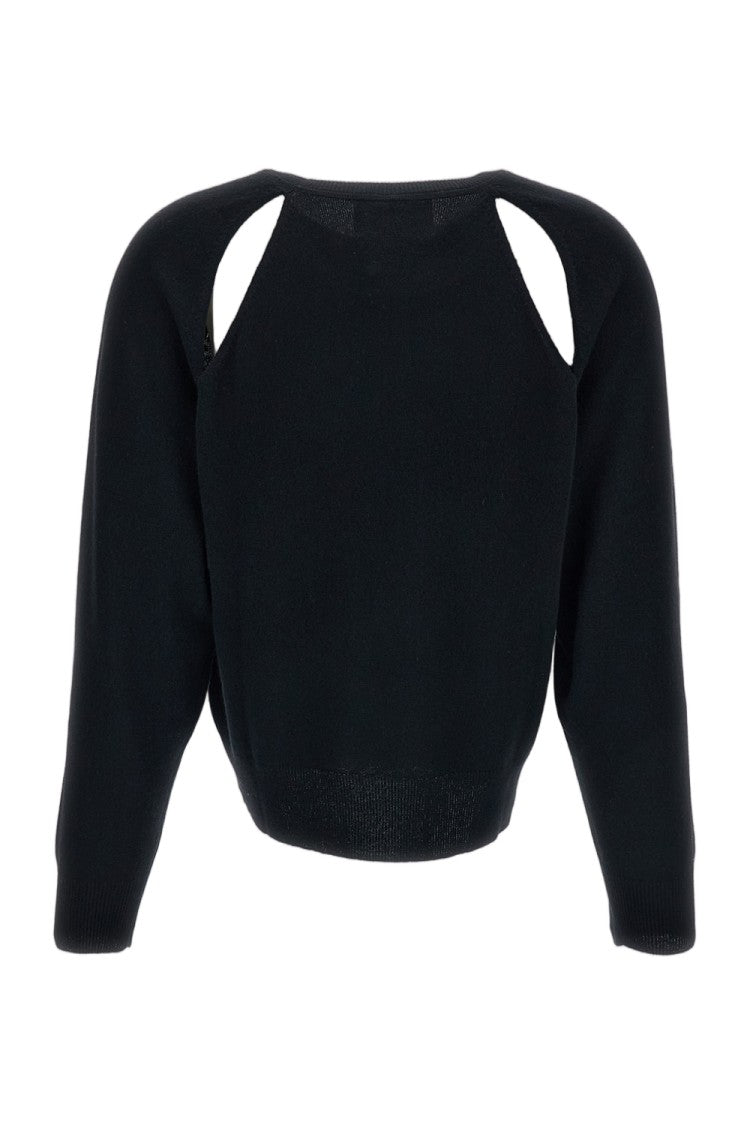 Lisa Yang Black Cambrie Cut-Out Cashmere Sweater