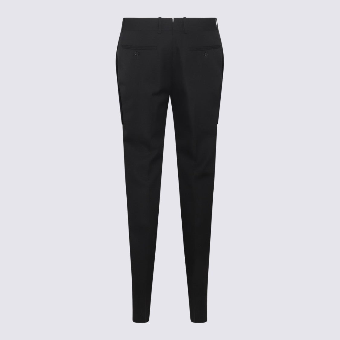 Alexander Mcqueen Tailored Black Trousers With Concealed Fastening And Welt Pockets
