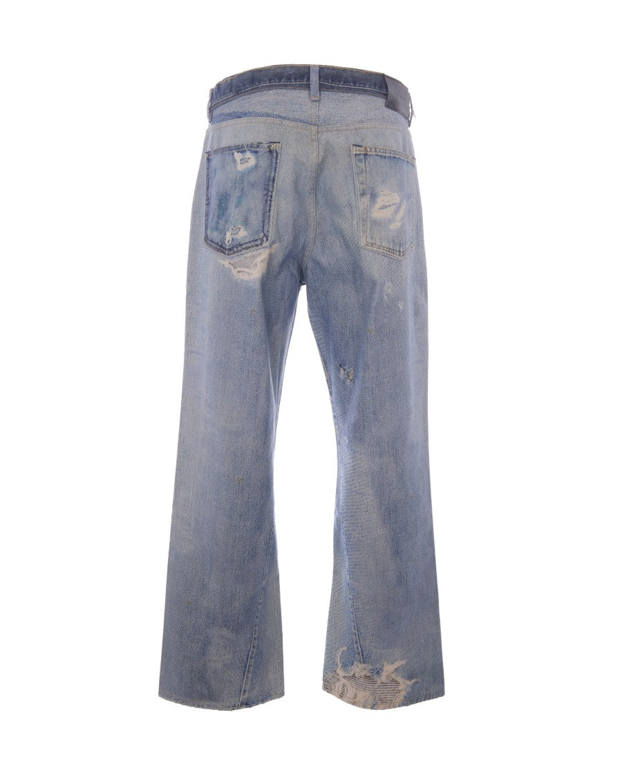 Our Legacy Wide-Leg Jeans With Vintage Trompe L'oeil Print