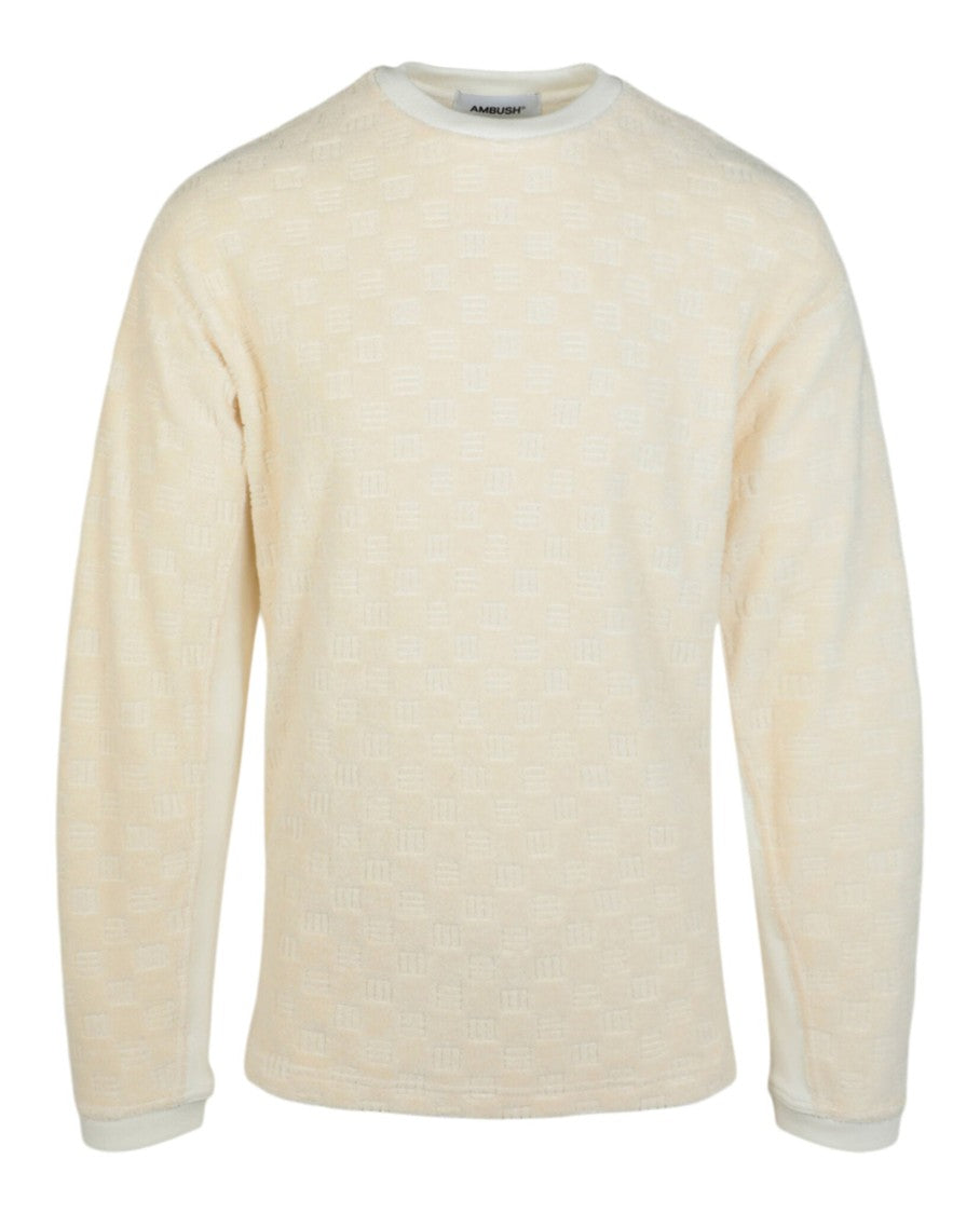 Ambush Loose Fit Crewneck Sweatshirt With Allover Monogram Pattern
