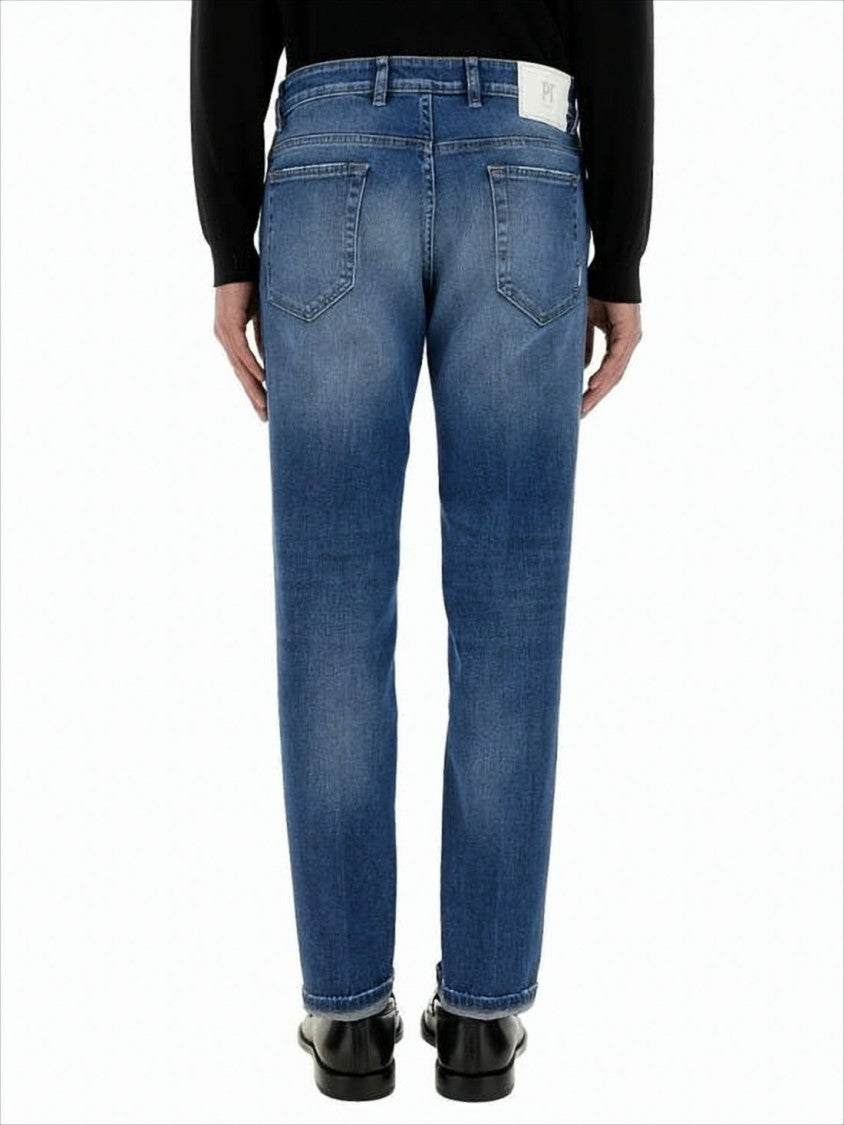 Pt Torino Straight-Leg Denim Pants With Medium Blue Wash