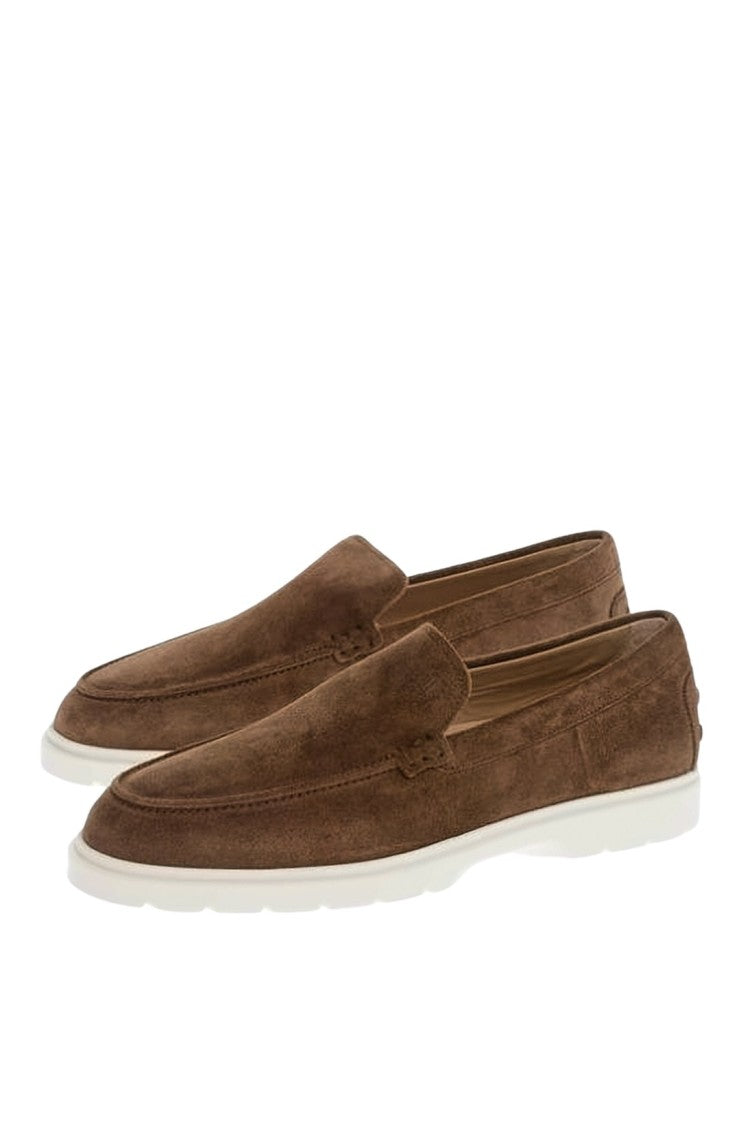 Tod's Suede Loafers With Textured Rubber Sole