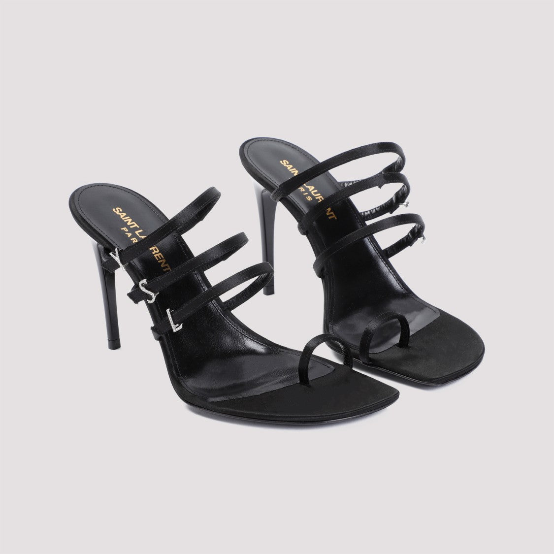 Saint Laurent Jerry 95 Black Textile Sandals