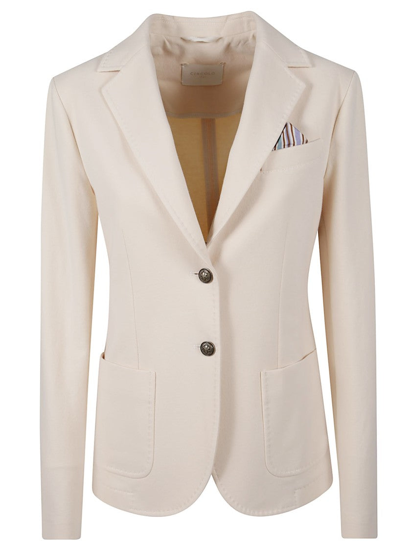 Circolo 1901 Tailored Beige Jacket With Notched Lapel