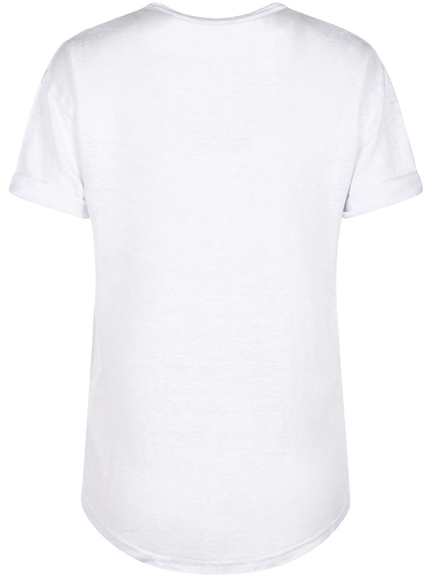 Isabel Marant Étoile Relaxed-Fit White T-Shirt With Graphic Logo